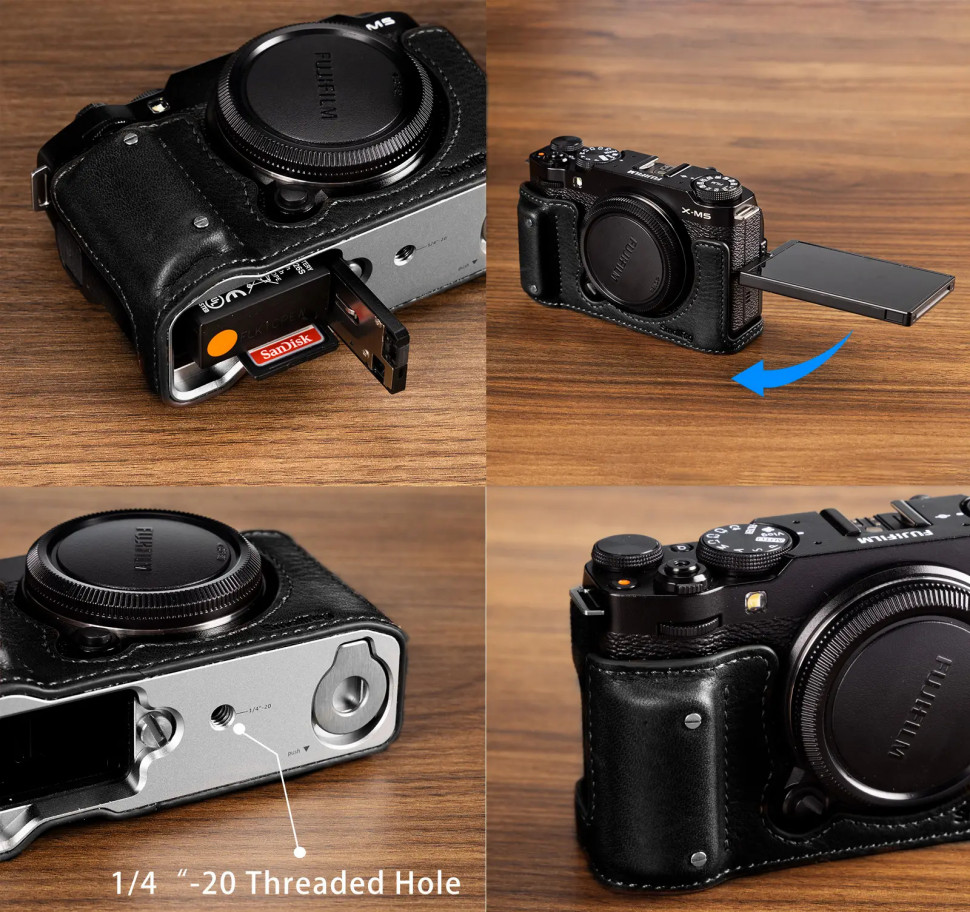 Чехол SmallRig Camera Leather Half Kit для Fujifilm X-M5 Чёрный