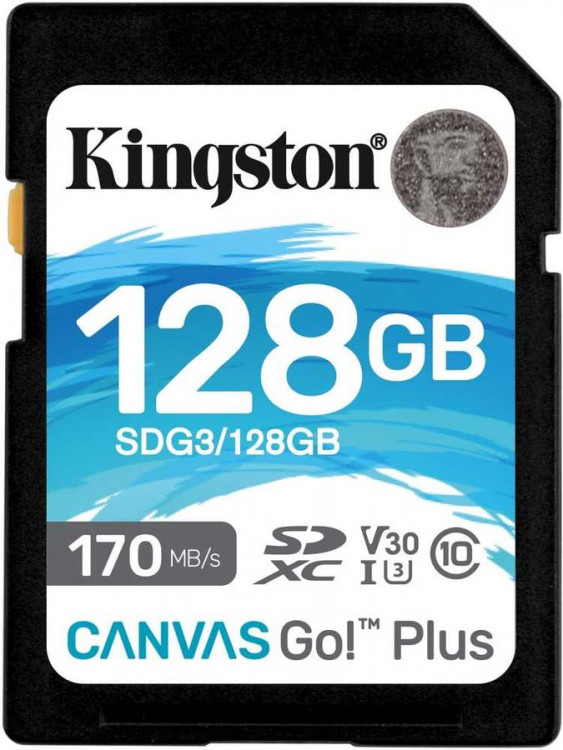 Карта памяти SDXC 128GB Kingston Canvas Go Plus UHS-I Class U3 V30 90/170Mb/s