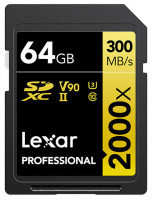 Карта памяти SDXC Lexar 64Gb 2000x UHS-II V90 U3(R300/W260)