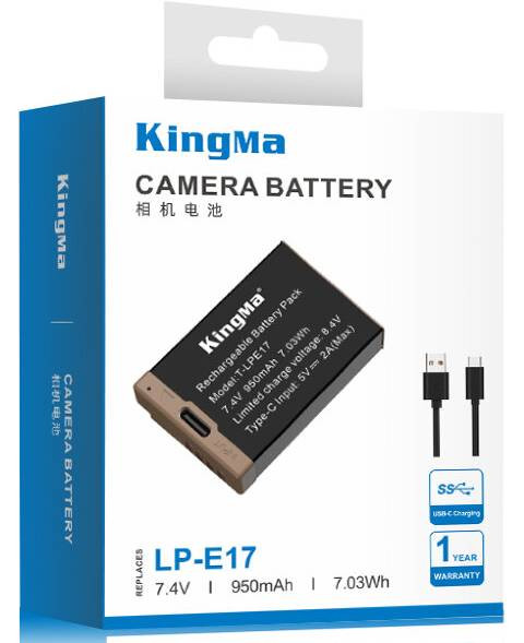 Аккумулятор Kingma LP-E17 Type-C ( 950mAh)
