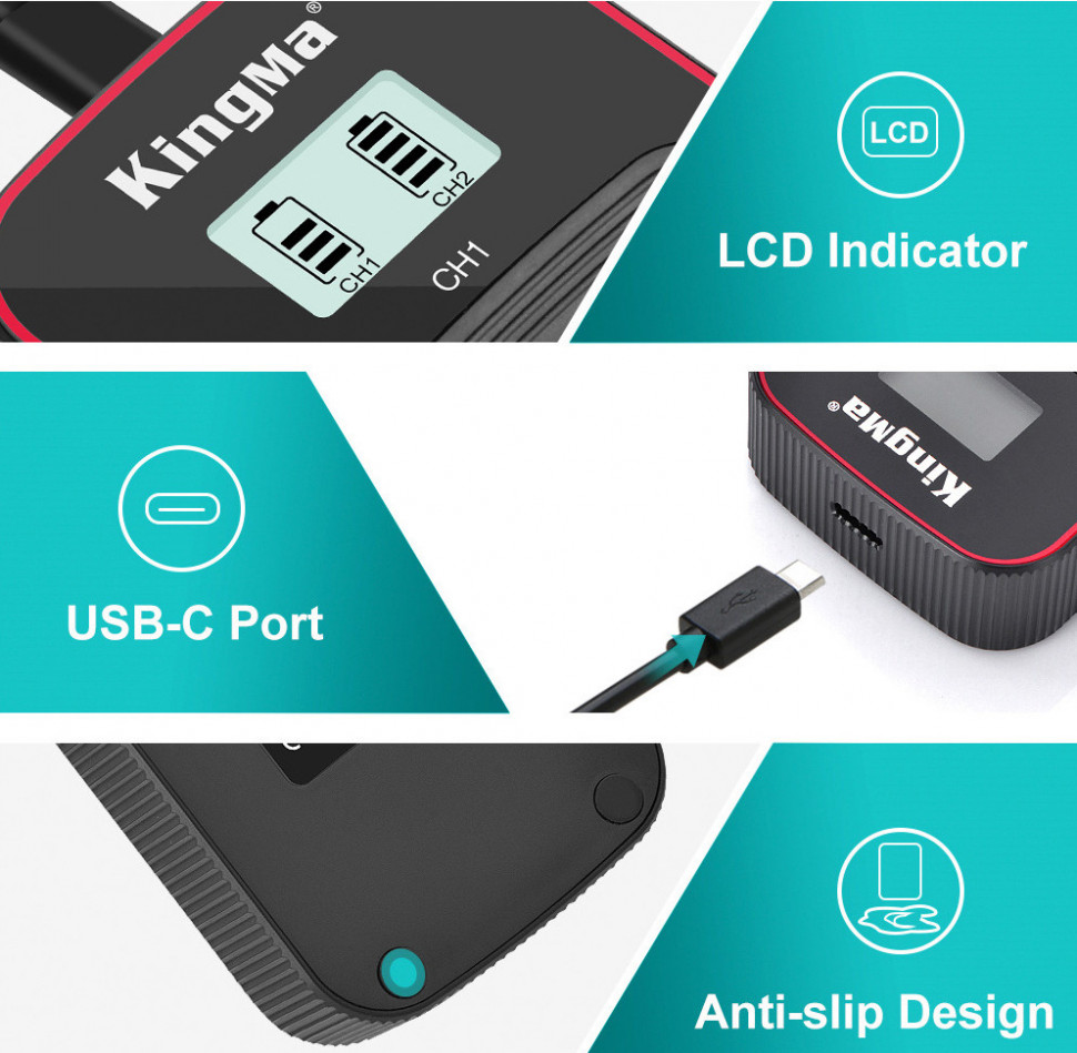 2 аккумулятора DMW-BLK22 + зарядное устройство Kingma