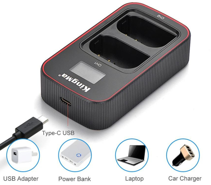 2 аккумулятора DMW-BLK22 + зарядное устройство Kingma