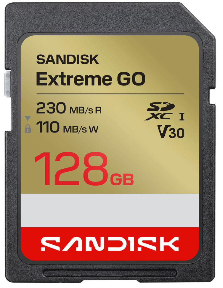Карта памяти SDXC 128GB Sandisk Extreme GO UHS-I V30 230/110 Mb/s