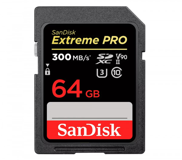 Карта памяти SDXC 64GB Sandisk Extreme Pro UHS-II V90 U3 300 Mb/s