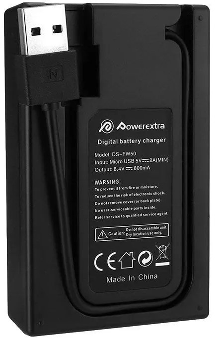 PowerExtra 2 аккумулятора NP-FW50 + з/у