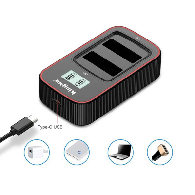 Зарядное устройство Kingma BM058-DB120 для 2х Ricoh DB-120, USB