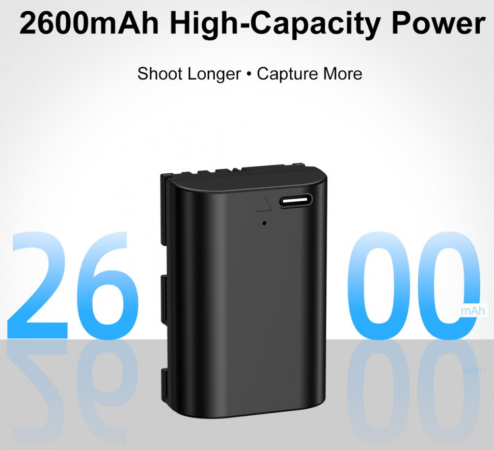 Аккумулятор Kingma LP-E6NH, с портом зарядки Type-C, 2400 мАч