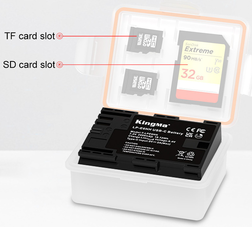 Аккумулятор Kingma LP-E6NH, с портом зарядки Type-C, 2400 мАч