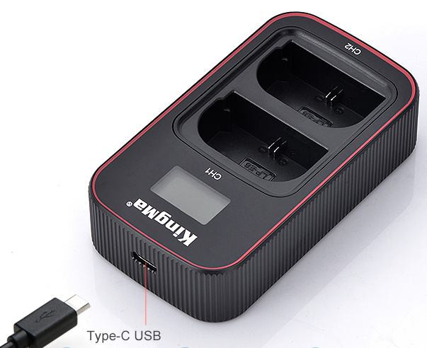 Зарядное устройство Kingma BM058 + 2 аккумулятора LP-E6P, 2400 мАч