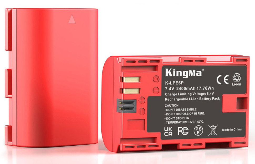 Зарядное устройство Kingma BM058 + 2 аккумулятора LP-E6P, 2400 мАч