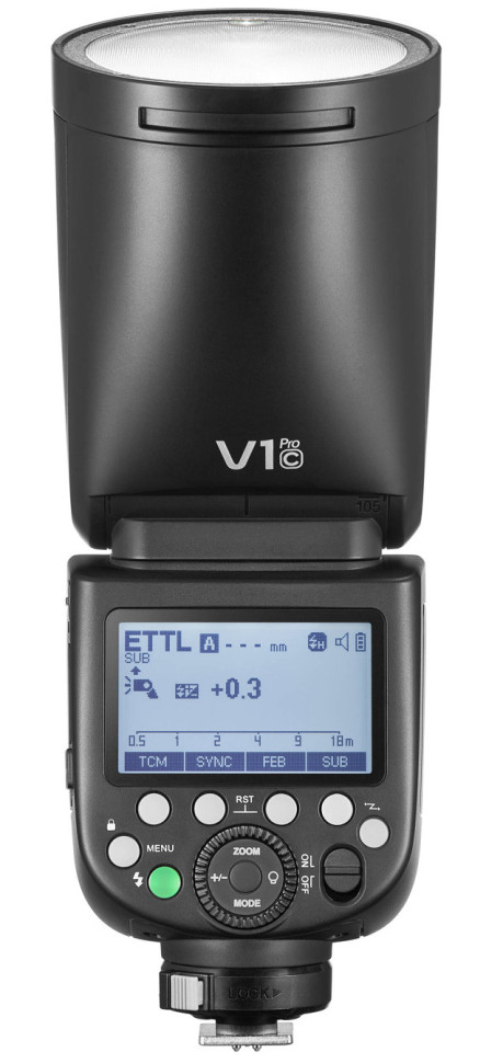Вспышка накамерная Godox V1Pro C TTL для Canon