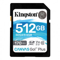 Карта памяти SDXC 515GB Kingston Canvas Go Plus UHS-I Class U3 V30 90/170Mb/s