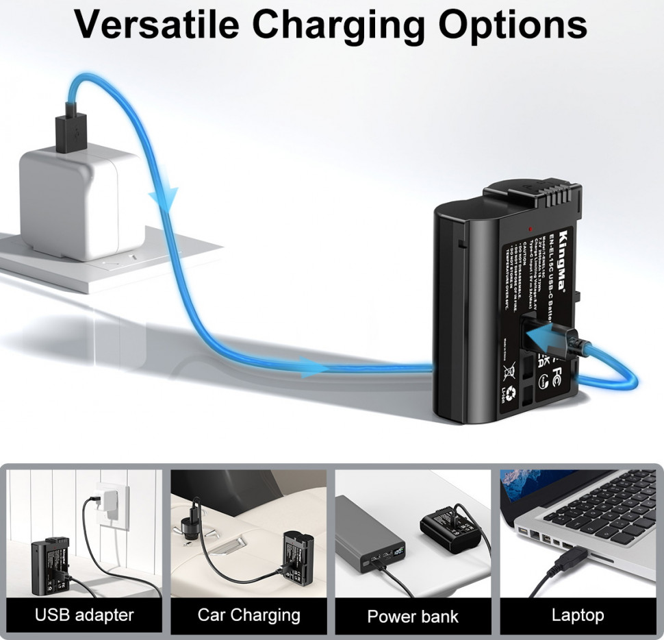 Аккумулятор Kingma EN-EL15C  2600mAh с портом зарядки Type-C