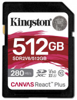 Карта памяти SDXC 512GB Kingston Canvas React Plus V60 UHS-II Class U3 150/280Mb/s