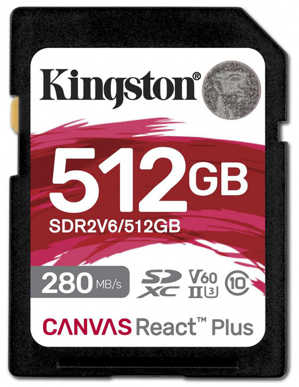 Карта памяти SDXC 512GB Kingston Canvas React Plus V60 UHS-II Class U3 150/280Mb/s