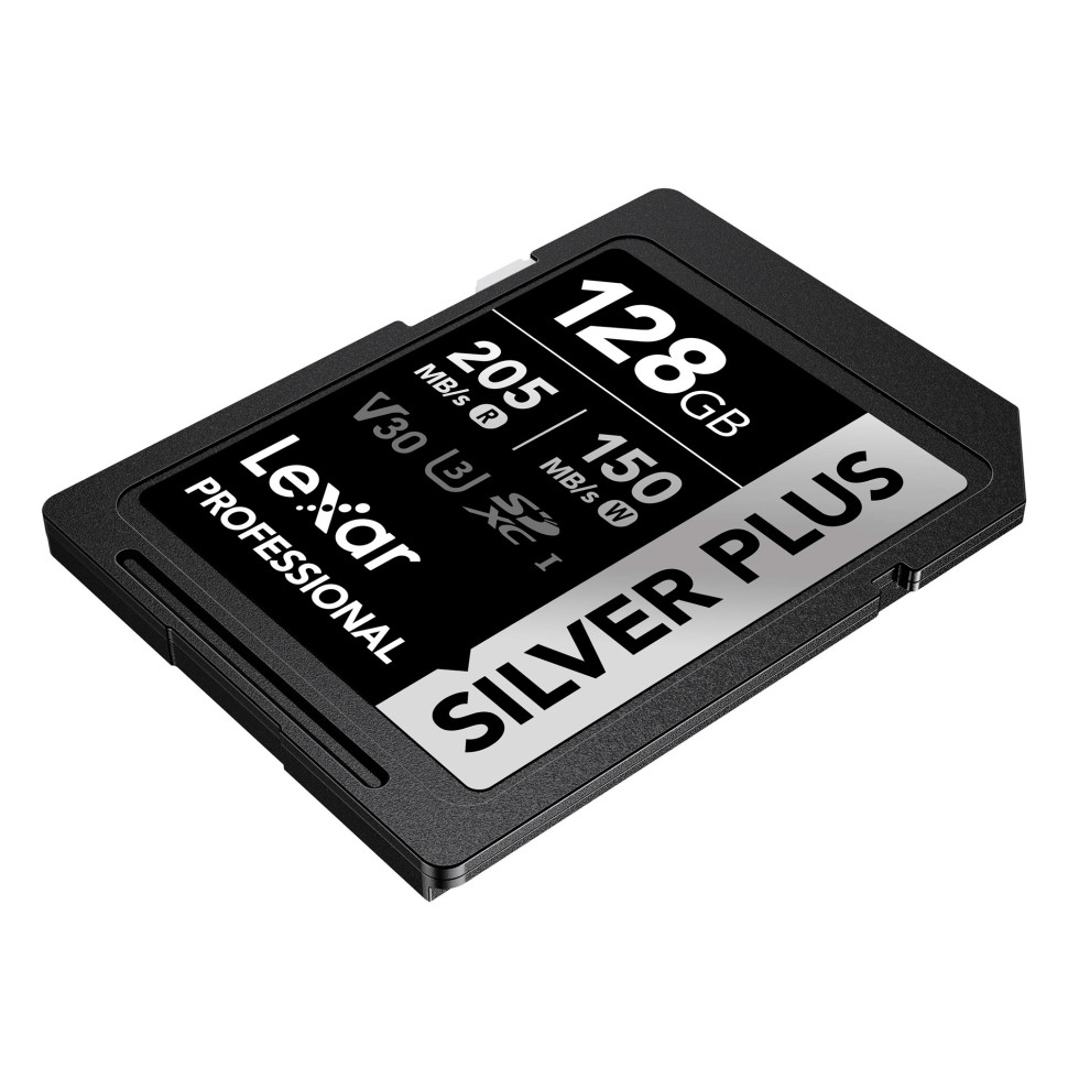Карта памяти Lexar SDXC 128GB Professional Silver Plus UHS-I U3 V30 (205/150 MB/s)