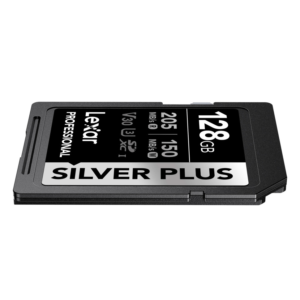 Карта памяти Lexar SDXC 128GB Professional Silver Plus UHS-I U3 V30 (205/150 MB/s)
