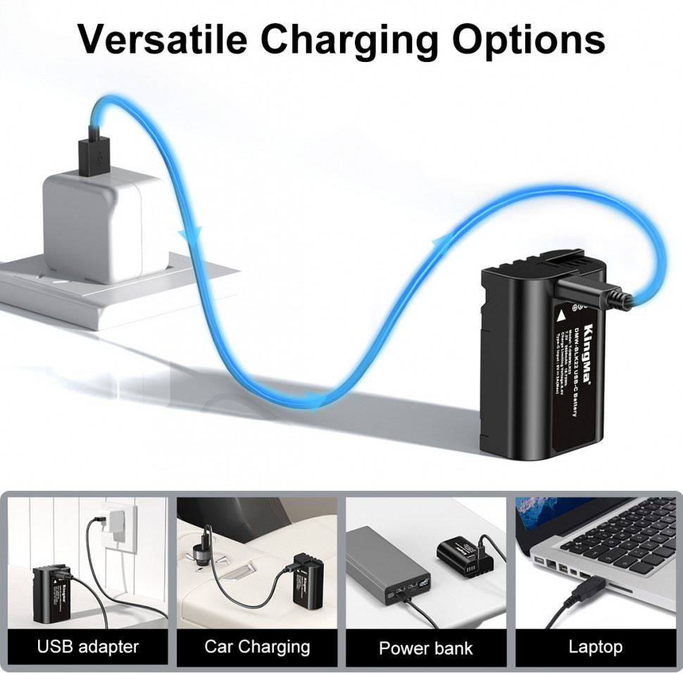 Аккумулятор Kingma DMW-BLK22 с портом зарядки Type-C 2400mAh