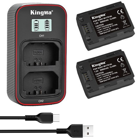 Kingma, комплект из зарядного устройства BM058 и 2 аккумуляторов NP-FZ100 (2000mAh)