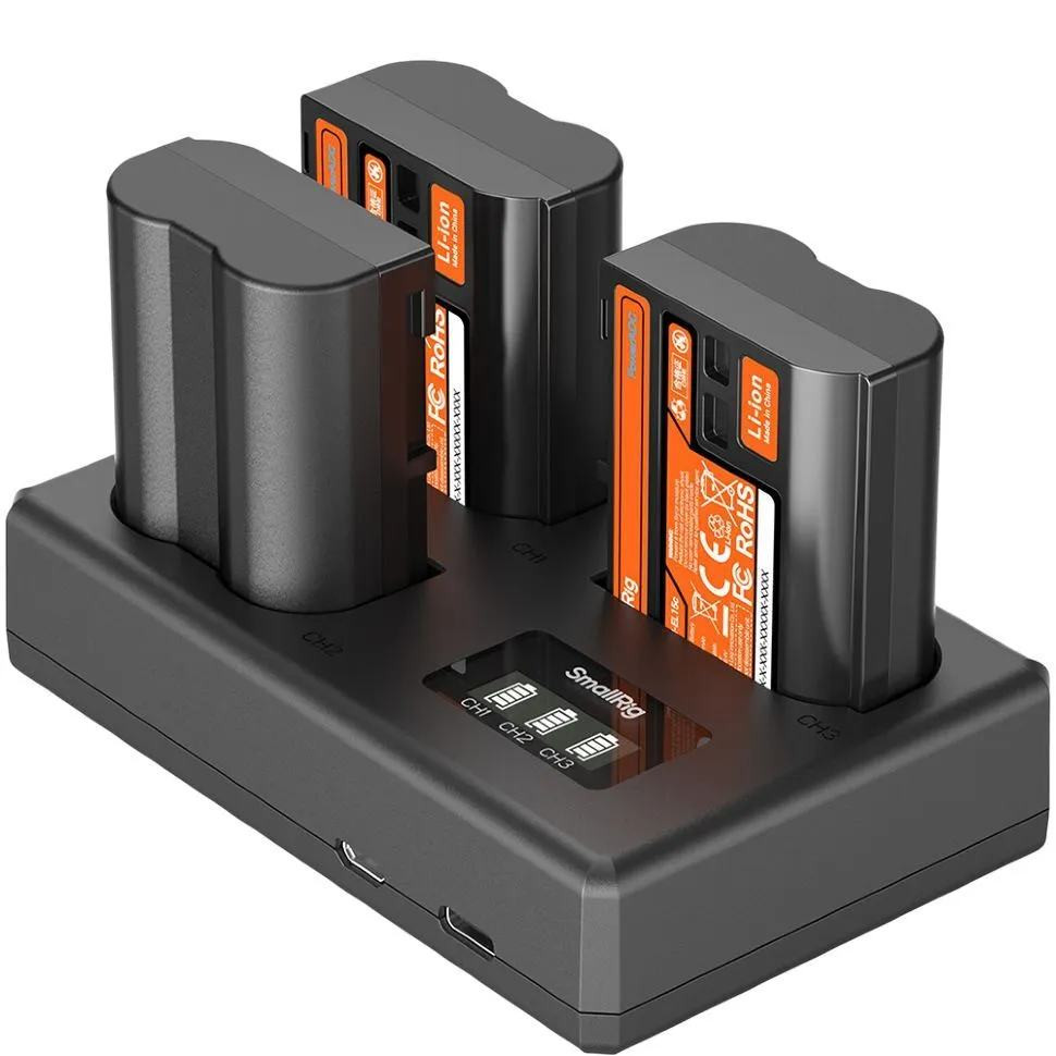 3 аккумулятора EN-EL15c + зарядное устройство SmallRig 6018 Triple Charger Kit