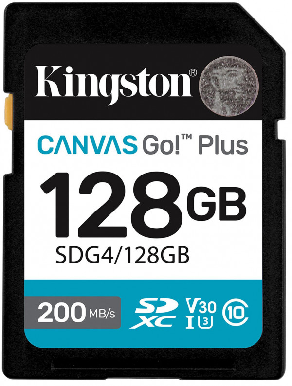 Карта памяти SDXC 128GB Kingston Canvas Go Plus G4 UHS-I Class U3 V30 200Mb/s