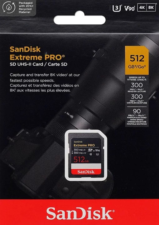 Карта памяти Sandisk 512GB Extreme PRO UHS-II SDXC