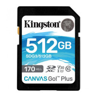 Карта памяти SDXC 512GB Kingston Canvas Go Plus UHS-I Class U3 V30 70/170Mb/s