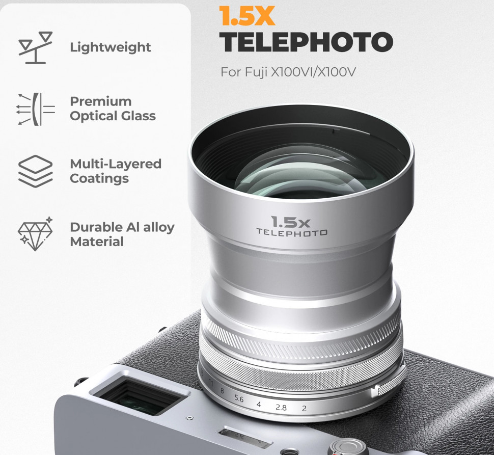 Объектив-насадка Freewell 1.5x Telephoto для Fujifilm X100V/X100VI