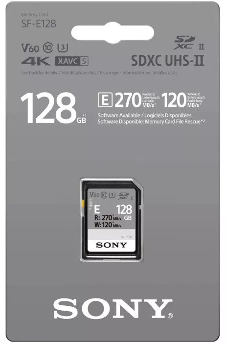Карта памяти SDXC 128GB Sony Class10 UHS-II U3 V60 100/270Mb/s