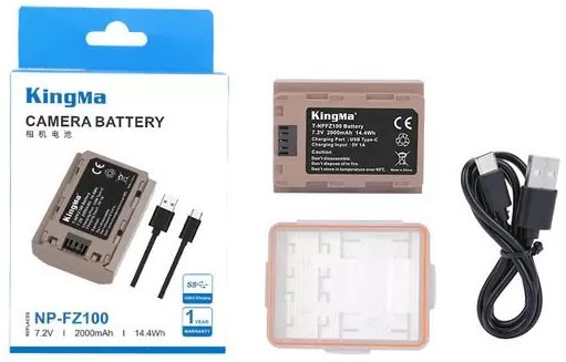 Аккумулятор KingMa NP-FZ100 с портом зарядки Type-C  2000mAh