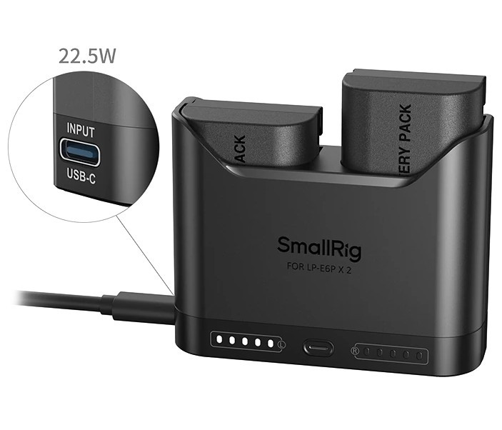 2 аккумулятора LP-E6NH + зарядное устройство SmallRig 5484 Turbo Charging Kit