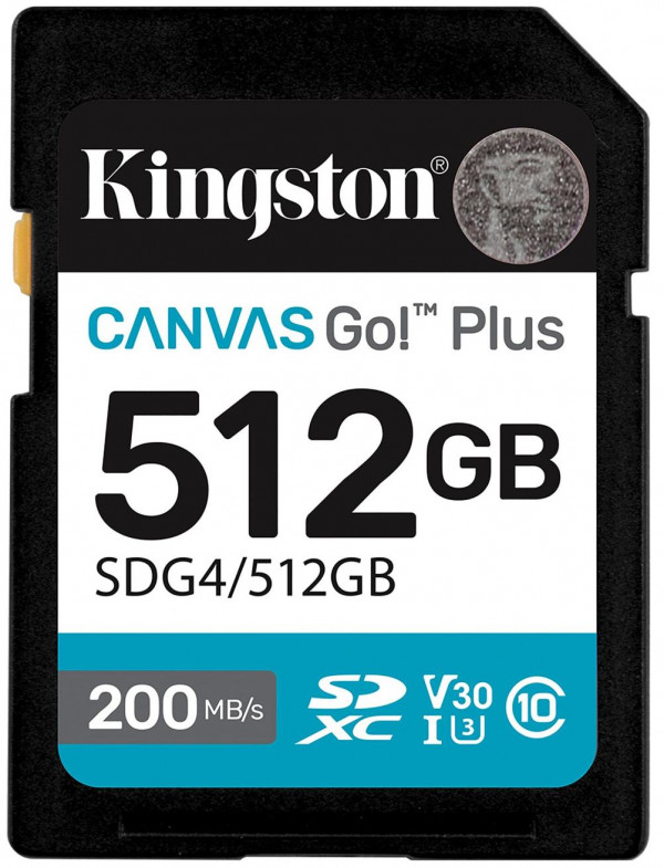 Карта памяти SDXC 515GB Kingston Canvas Go Plus UHS-I Class U3 V30 160/200Mb/s