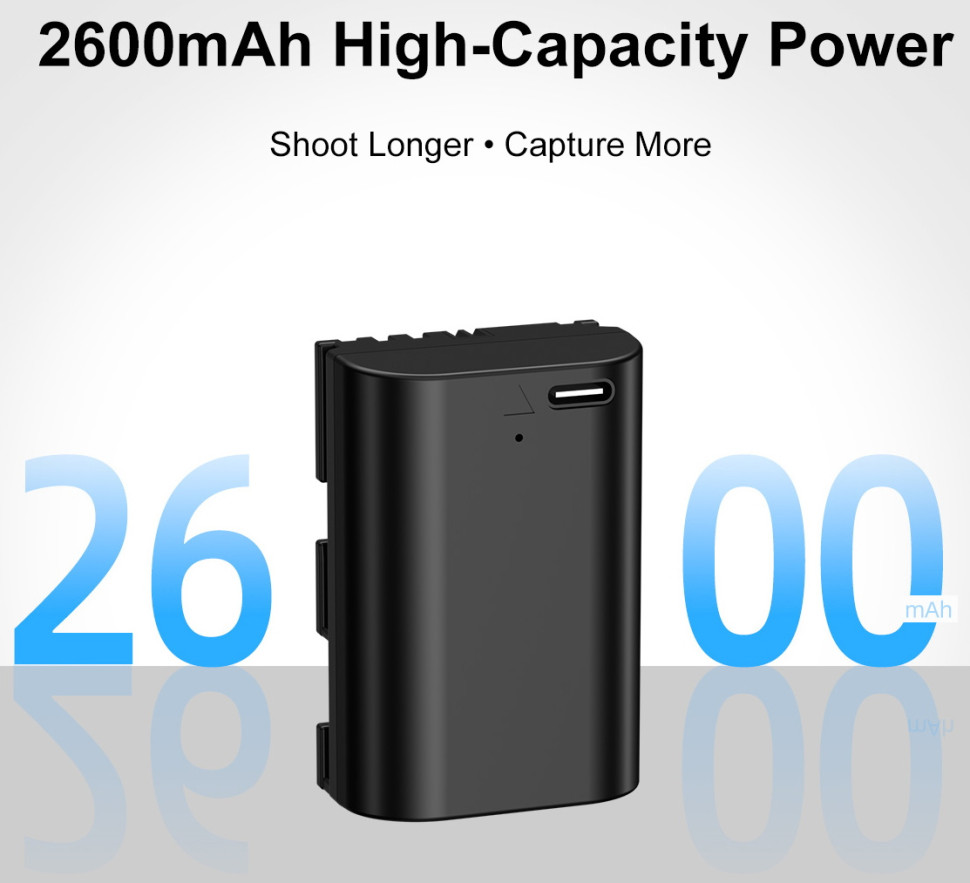 Kingma LP-E6NH Аккумулятор 2600mAh с портом зарядки Type-C (аналог Canon LP-E6NH)