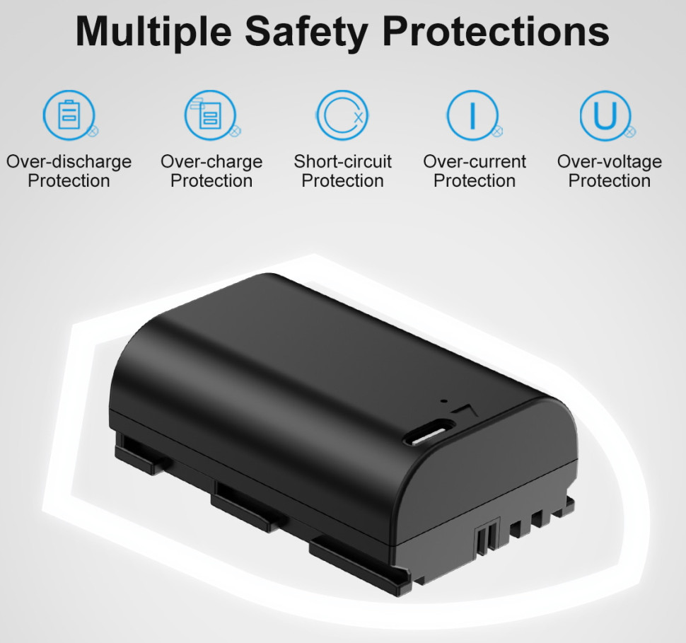 Kingma LP-E6NH Аккумулятор 2600mAh с портом зарядки Type-C (аналог Canon LP-E6NH)