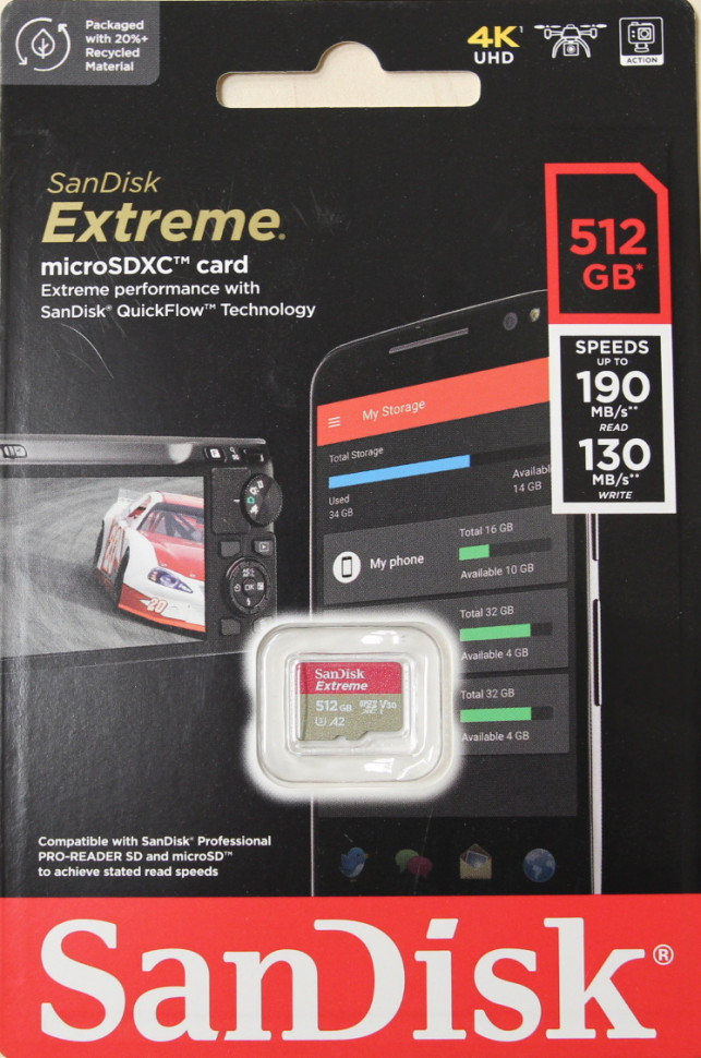 SanDisk MicroSDXC 512GB Sandisk Extreme UHS-I A2 V30