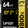 Карта памяти SDXC Lexar 64Gb 1800x UHS-II V60 U3