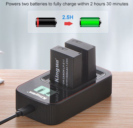 Зарядное устройство Kingma BM058-LPE17, для 2х Canon LP-E17, дисплей