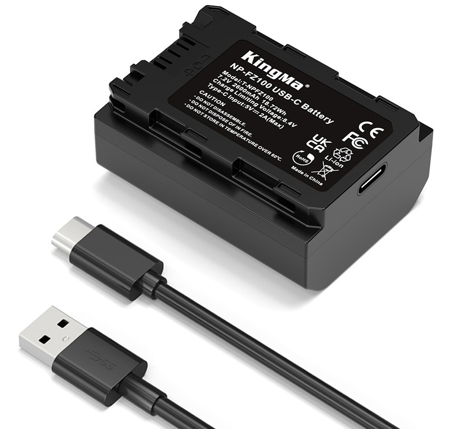 Аккумулятор KingMa NP-FZ100 с портом зарядки Type-C  2600mAh