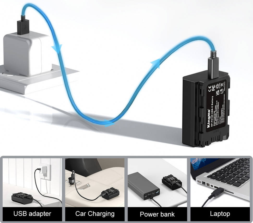Аккумулятор KingMa NP-FZ100 с портом зарядки Type-C  2600mAh
