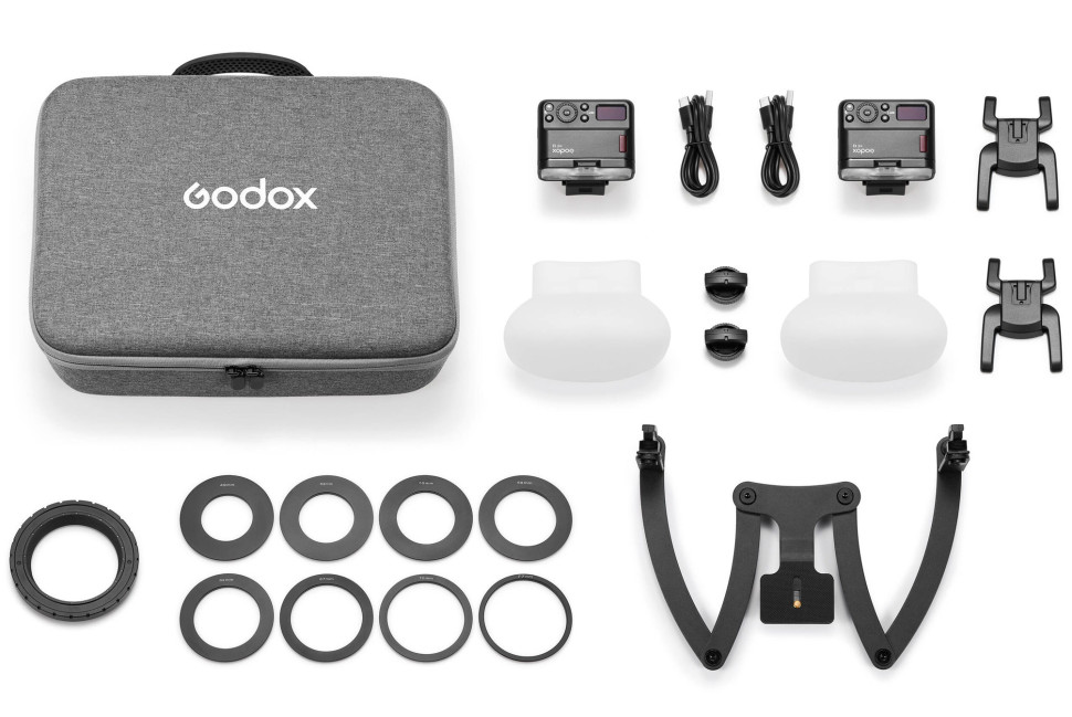 Комплект импульсных осветителей Godox MF12-DK3 для макросъемки
