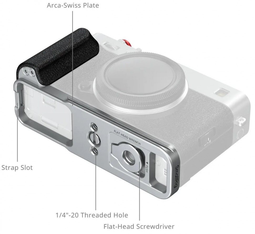 Площадка с рукояткой SmallRig 5447 Silicone Handle для Fujifilm X-E5 Серебро
