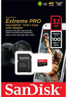 Карта памяти microSDXC 32Gb Sandisk Extreme Pro UHS-I V30 A1 100x