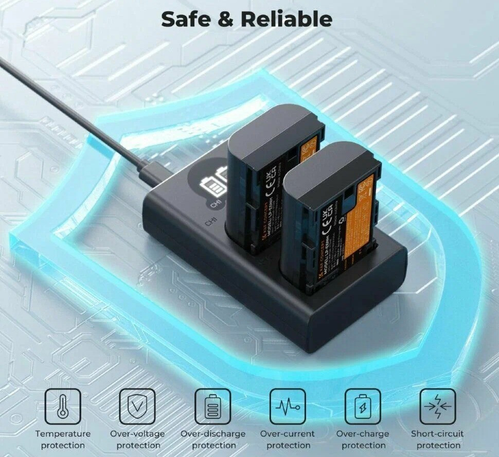 2 аккумулятора LP-E6NH + зарядное устройство K&F Concept Battery Charger Set