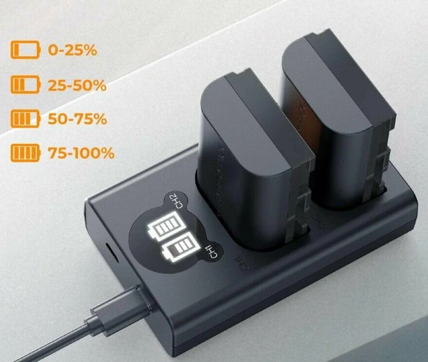 2 аккумулятора LP-E6NH + зарядное устройство K&F Concept Battery Charger Set