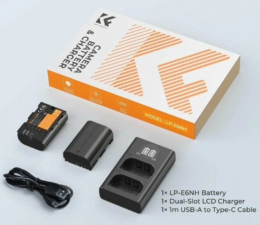 2 аккумулятора LP-E6NH + зарядное устройство K&F Concept Battery Charger Set