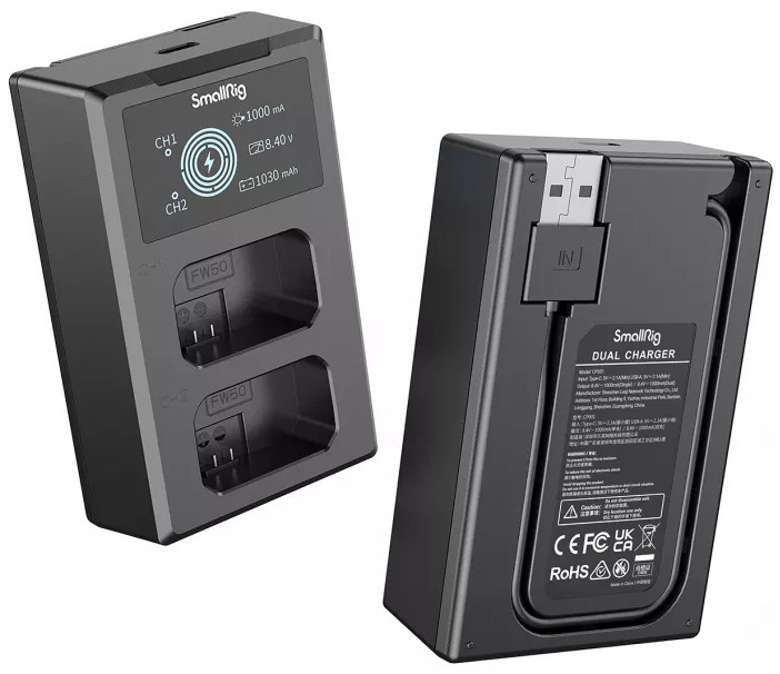 2 аккумулятора NP-FW50 + зарядное устройство SmallRig 3818