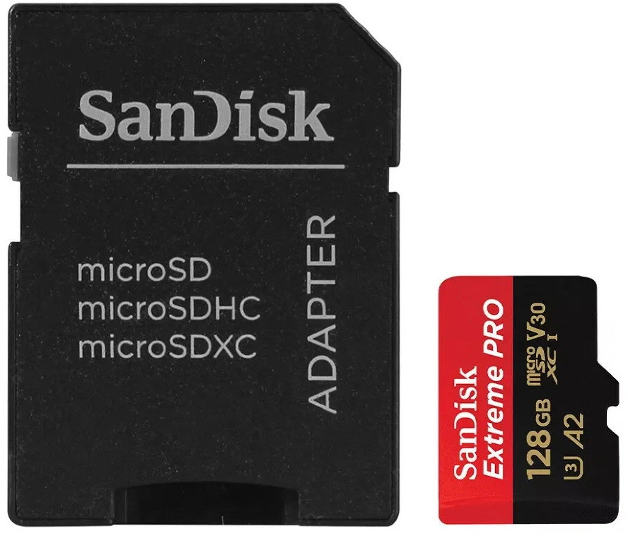 Карта памяти MicroSDXC 128GB Sandisk Extreme PRO V30 U3 A2 R200/W90MB/s