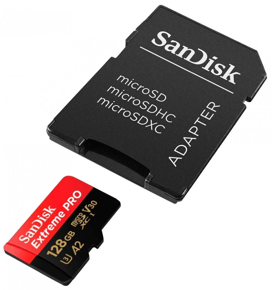 Карта памяти MicroSDXC 128GB Sandisk Extreme PRO V30 U3 A2 R200/W90MB/s