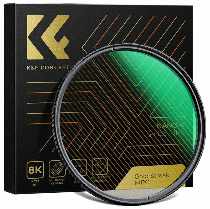 Светофильтр K&F Concept Nano-X MRC Gold Streak 62мм