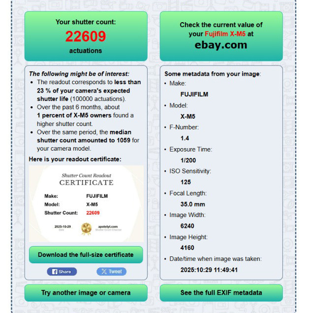 Fujifilm X-M5 (22.000 кадров)